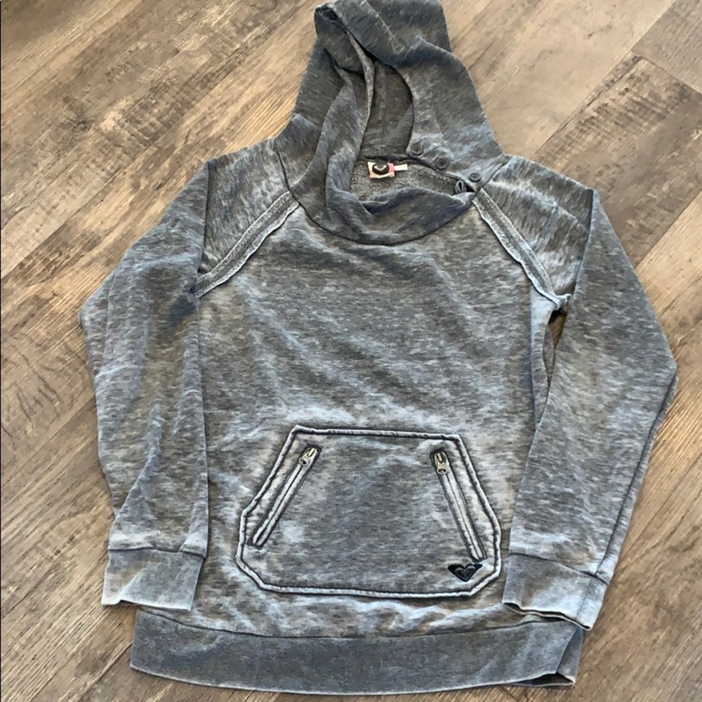 ROXY hooded gray washed sweatshirt